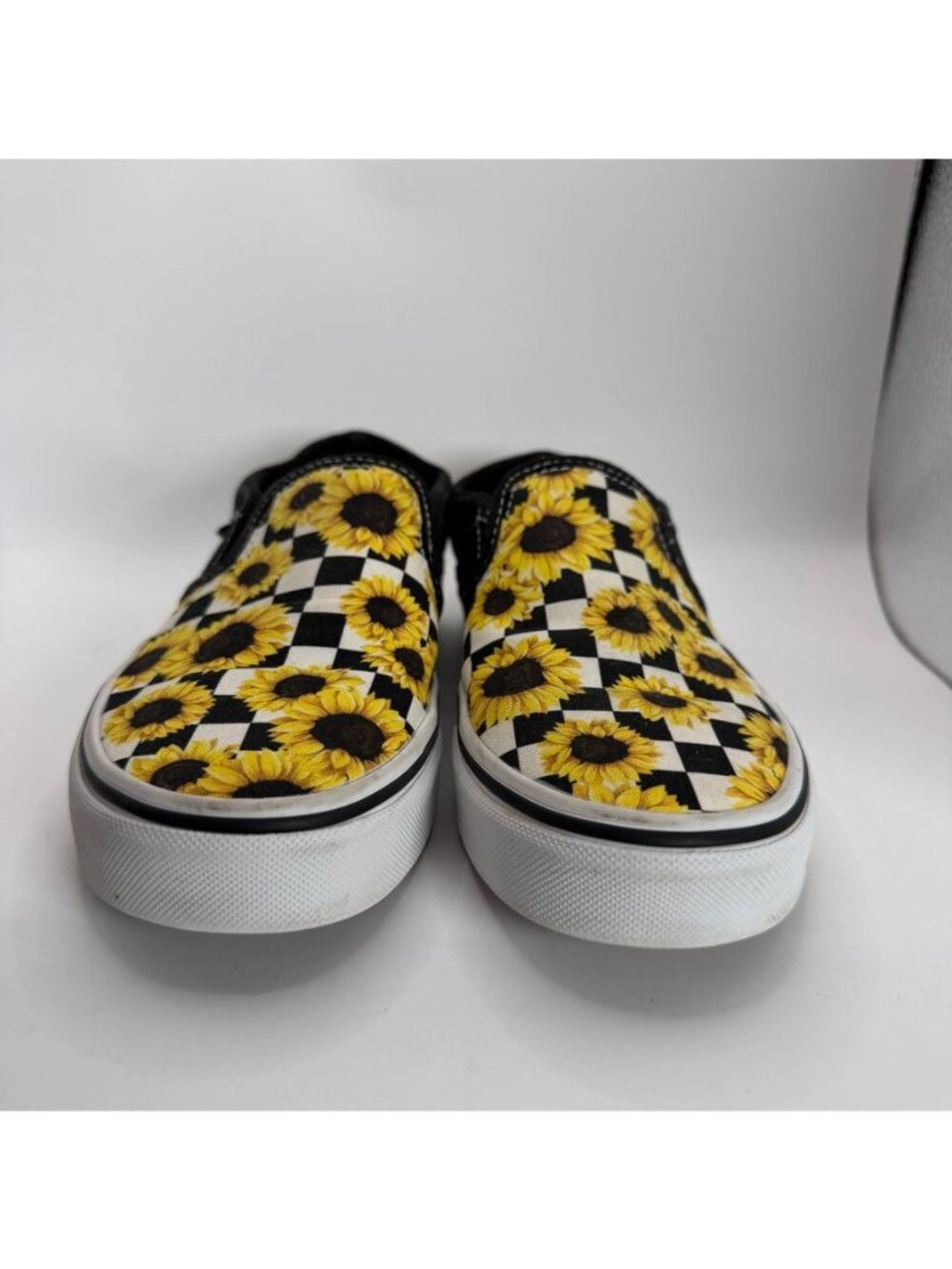 Vans Sunflower Checkerboard Slip-On Shoes Womens Size 6 Casual Canvas Skate Snea - Picture 2 of 9